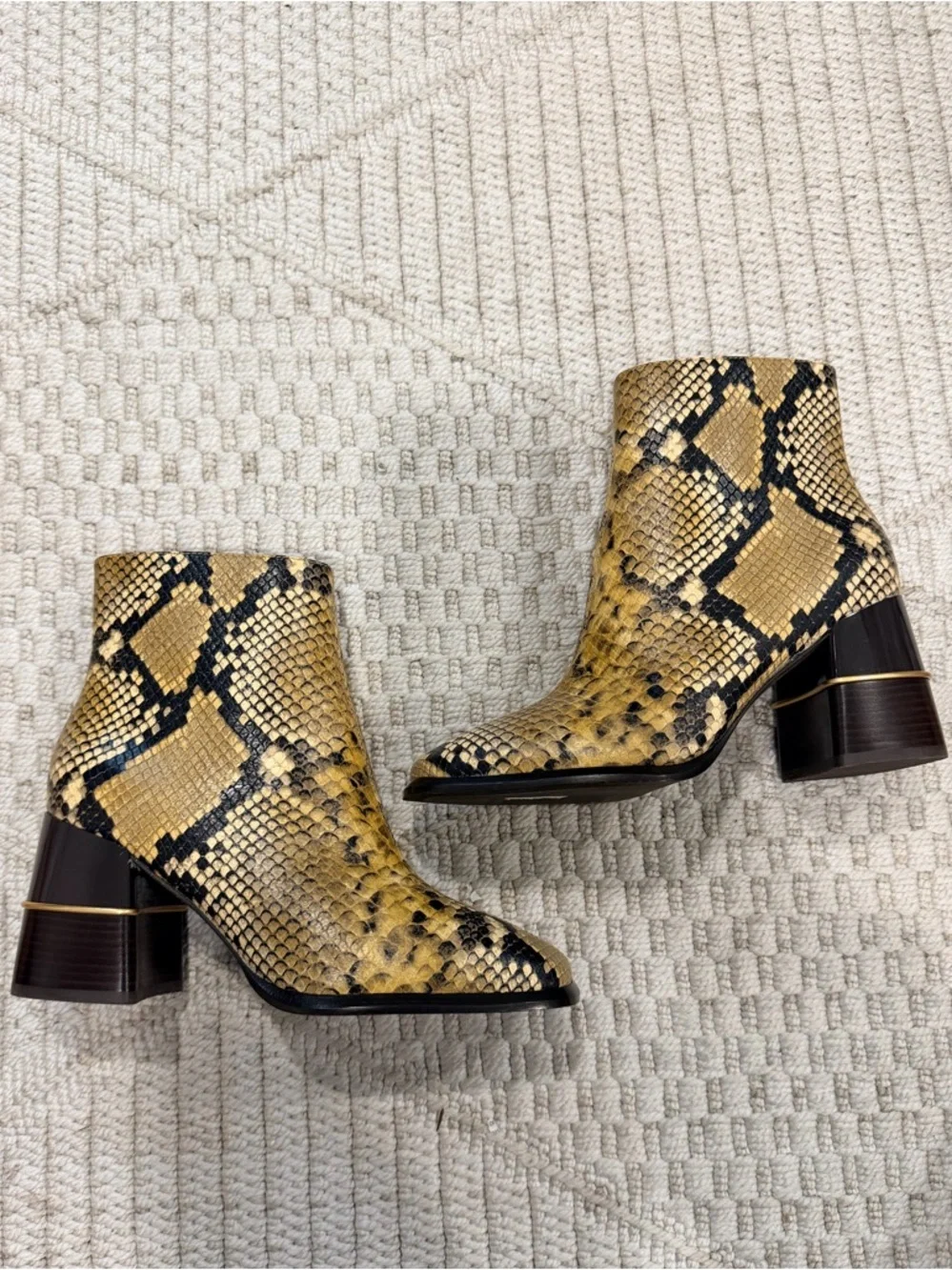 Tory Burch Brooke Snake Embossed Leather Booties